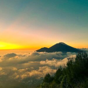 Bali Volcano at Sunset.