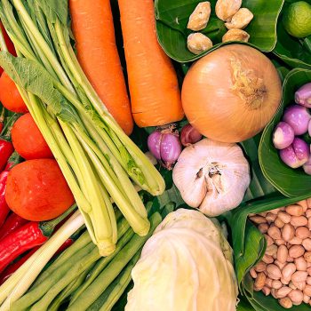 Fresh ingredients for a cooking class in Bali.